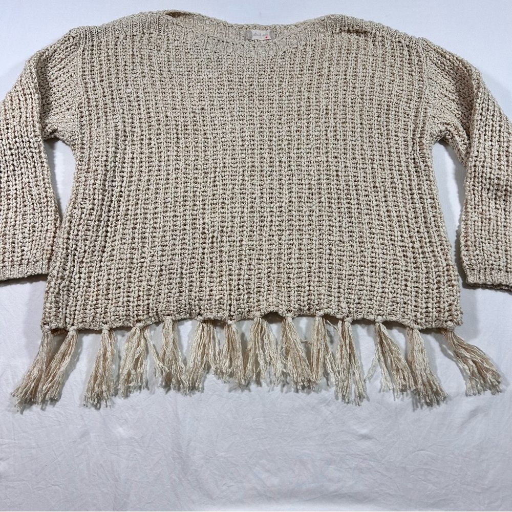 Altar'd State Textured Fringe Sweater - Cream - Picture 4 of 8